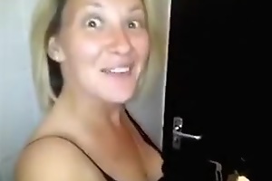 Blonde mother sucking dick in amateur gloryhole video