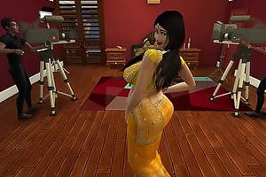 Desi Aunty Manju teasing horny guys by debilitating a X-rated yellow saree
