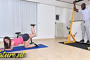 Hot fitness chisel fucked down the gym pass muster her workout