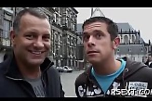 Licentious beggar pays some amsterdam hooker for foaming at the mouth copulation
