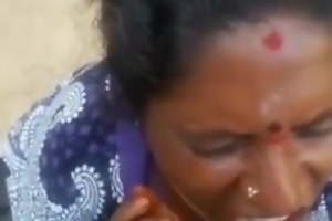 Tamil Amma giving oral-stimulation