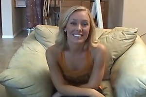 Hot blonde mischievous time out of reach of video