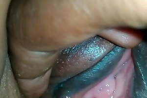 Desi auntie's soiled panty and juicy pink cum-hole closeup pinpointing