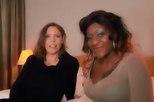 black milf receives anal off out of one's mind white gay blade and white milf helps out